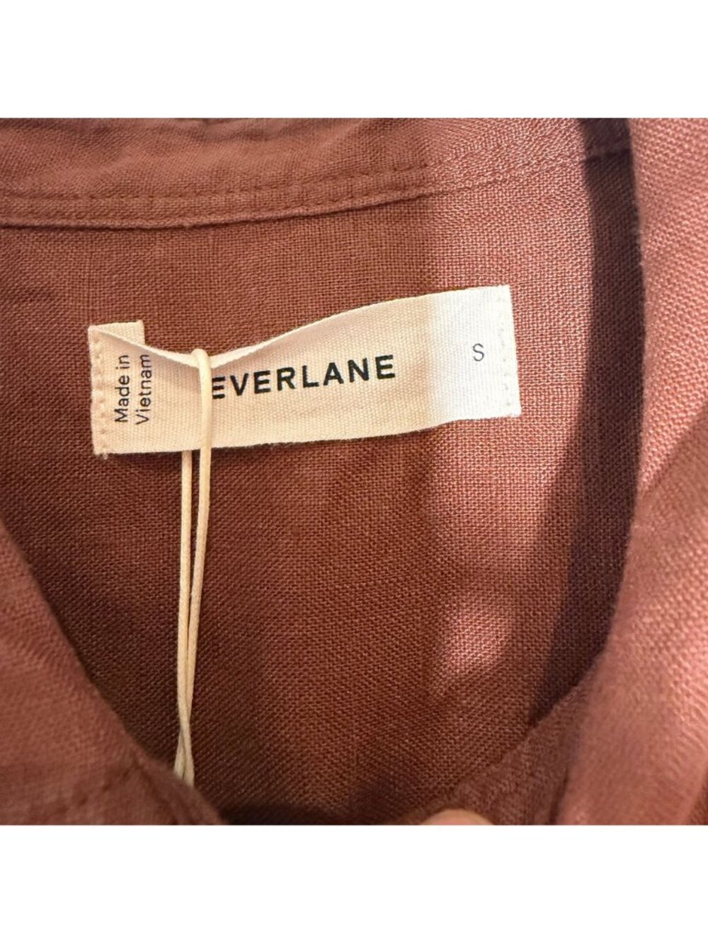 Everlane The Daytripper Dress in 100% Flax Linen Women's Size Small Brown NWT! - Picture 3 of 6